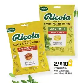 CVS Ricola cough drops offer