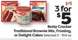 Weis Markets Betty Crocker Traditional Brownie Mix, Frosting, or Delight Cakes offer