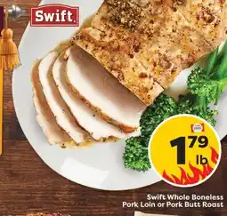 Weis Markets Swift Whole Boneless Pork Loin or Pork Butt Roast offer