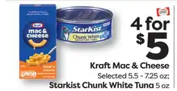 Weis Markets Kraft Mac & Cheese Selected 5.5-7.25 oz Starkist Chunk White Tuna 5 oz offer