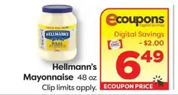 Weis Markets Hellmann's Mayonnaise offer
