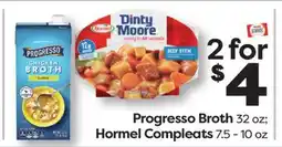 Weis Markets Progresso Broth 32 oz Hormel Compleats 7.5-10 oz offer