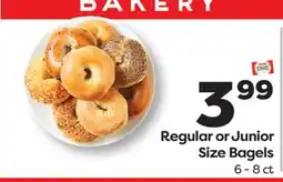 Weis Markets Regular or Junior Size Bagels offer