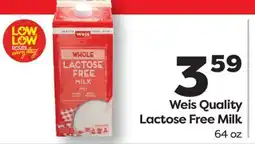 Weis Markets Weis Quality Lactose Free Milk offer