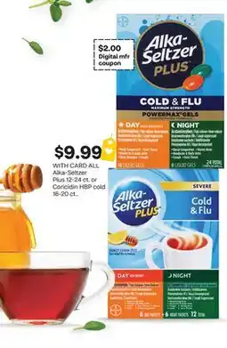 CVS ALL Alka-Seltzer Plus or Corcidin HBP cold offer