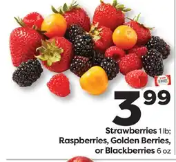 Weis Markets Strawberries 1 lb Raspberries, Golden Berries, or Blackberries 6 oz offer