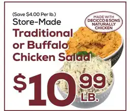 DeCicco & Sons Traditional or Buffalo Chicken Salad offer