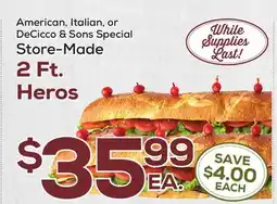 DeCicco & Sons American, Italian, or DeCicco & Sons 2 Ft offer