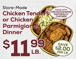 DeCicco & Sons Chicken Tenders or Chicken Parmigiana Dinner offer