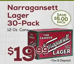 DeCicco & Sons Narragansett Lager 30-Pack offer