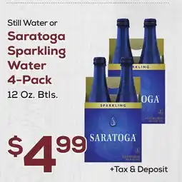 DeCicco & Sons Saratoga Sparkling Water 4-Pack offer