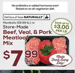 DeCicco & Sons Beef, Veal, & Pork Meatloaf Mix offer