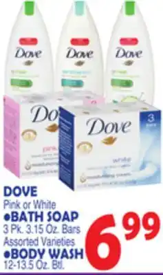 Bravo Supermarkets DOVE BATH SOAP 3 Pk. 3.15 Oz. Bars offer