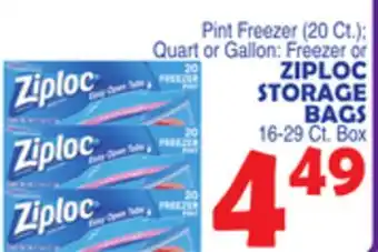 Bravo Supermarkets ZIPLOC STORAGE BAGS 16-29 Ct. Box offer