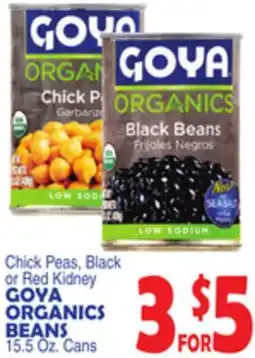 Bravo Supermarkets GOYA ORGANICS BEANS 15.5 Oz. Cans offer