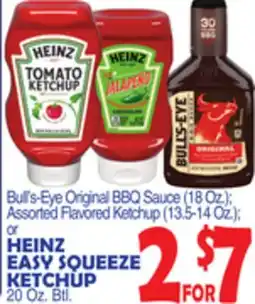 Bravo Supermarkets HEINZ EASY SQUEEZE KETCHUP 20 Oz. Btl offer
