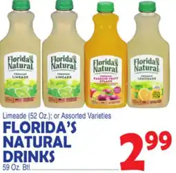 Bravo Supermarkets FLORIDA'S NATURAL DRINKS, 59 Oz. Btl offer