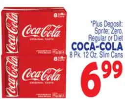 Bravo Supermarkets COCA-COLA 8 Pk. 12 Oz. Slim Cans offer