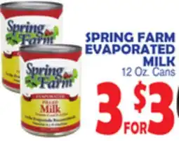 Bravo Supermarkets SPRING FARM EVAPORATED MILK offer