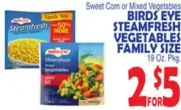 Bravo Supermarkets BIRDS EYE STEAMFRESH VEGETABLES FAMILY SIZE offer