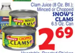 Bravo Supermarkets SNOW'S CLAMS 6.5 Oz. Can offer