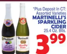 Bravo Supermarkets MARTINELLI'S SPARKLING CIDER offer