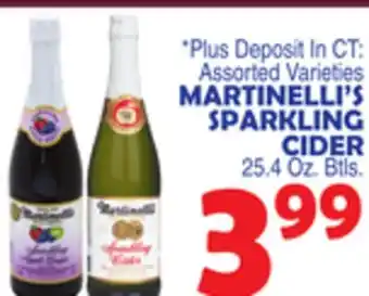 Bravo Supermarkets MARTINELLI'S SPARKLING CIDER offer