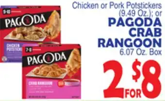 Bravo Supermarkets PAGODA CRAB RANGOON 6.07 Oz. Box offer