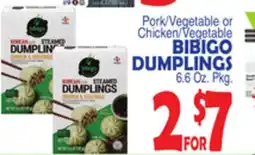 Bravo Supermarkets BIBIGO DUMPLINGS 6.6 Oz. Pkg offer