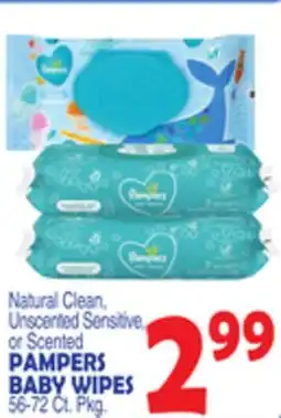 Bravo Supermarkets PAMPERS BABY WIPES 56-72 Ct. Pkg offer