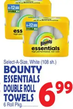 Bravo Supermarkets BOUNTY ESSENTIALS DOUBLE ROLL TOWELS offer