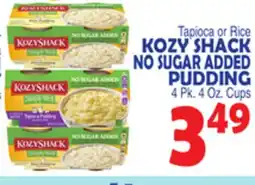 Bravo Supermarkets KOZY SHACK NO SUGAR ADDED PUDDING offer