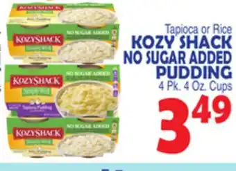 Bravo Supermarkets KOZY SHACK NO SUGAR ADDED PUDDING offer