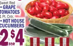 Bravo Supermarkets GRAPE TOMATOES, HOT HOUSE CUCUMBERS offer