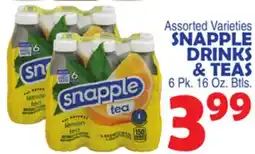 Bravo Supermarkets SNAPPLE DRINKS & TEAS offer