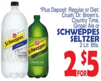 Bravo Supermarkets SCHWEPPES SELTZER 2 Ltr. Btls offer