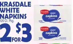Bravo Supermarkets KRASDALE WHITE NAPKINS offer