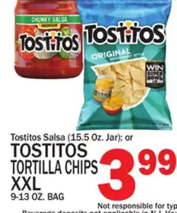 C Town TOSTITOS TORTILLA CHIPS XXL 9-13 OZ. BAG offer
