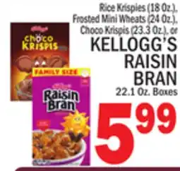 C Town KELLOGG'S RAISIN BRAN 22.1 Oz. Boxes offer