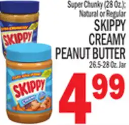 C Town SKIPPY CREAMY PEANUT BUTTER 26.5-28 Oz. Jar offer