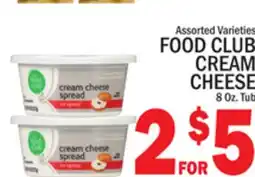 C Town FOOD CLUB CREAM CHEESE offer
