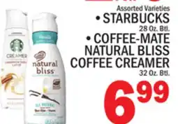 C Town STARBUCKS 28 Oz. Btl, COFFEE-MATE NATURAL BLISS COFFEE CREAMER 32 Oz. Btl offer