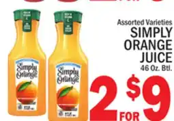 C Town SIMPLY ORANGE JUICE offer
