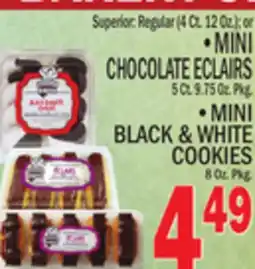 C Town MINI CHOCOLATE ECLAIRS, MINI BLACK & WHITE COOKIES offer
