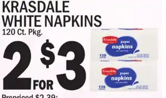 C Town KRASDALE WHITE NAPKINS offer