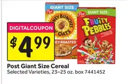 Stop&Shop Post Giant Size Cereal offer