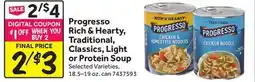Stop&Shop Progresso Rich & Hearty, Traditional, Classics, Light or Protein Soup offer