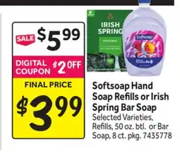 Stop&Shop Softsoap Hand Soap Refills or Irish Spring Bar Soap offer