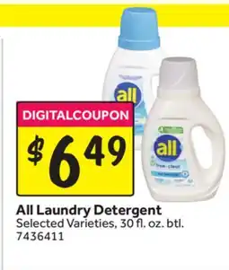 Stop&Shop All Laundry Detergent offer