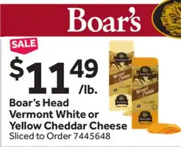 Stop&Shop Boar's Head Vermont White or Yellow Cheddar Cheese offer